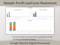 Automated Profit and Loss Statement, Google Sheets Template, Easy to Use Bookkeeping Spreadsheet for Your Small Business or Side Hustle