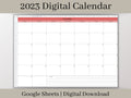 2023 Digital Monthly Calendar, Digital Monthly Planner Template, Google Sheets Template, Weeks start on Sunday