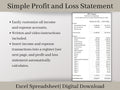 Automated Profit and Loss Statement, Excel Template, Perfect for your small business or side hustle.