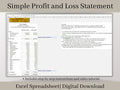 Automated Profit and Loss Statement, Excel Template, Perfect for your small business or side hustle.