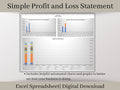 Automated Profit and Loss Statement, Excel Template, Perfect for your small business or side hustle.