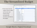 Monthly Digital Budget Planner Spreadsheet, Google Sheets Template, Easy to use income and expense tracker.