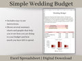 Wedding Budget Planner, Excel Spreadsheet, Easy to Use Digital Wedding Budget, Track all of your wedding expenses in one spot.