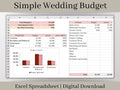 Wedding Budget Planner, Excel Spreadsheet, Easy to Use Digital Wedding Budget, Track all of your wedding expenses in one spot.