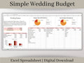 Wedding Budget Planner, Excel Spreadsheet, Easy to Use Digital Wedding Budget, Track all of your wedding expenses in one spot.