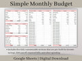 Monthly Budget Spreadsheet, Google Sheets Budget Planner Template, Easily Monitor Your Personal Finances and Start Saving