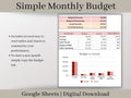 Monthly Budget Spreadsheet, Google Sheets Budget Planner Template, Easily Monitor Your Personal Finances and Start Saving