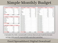 Monthly Budget Spreadsheet, Excel Planner Template, Easily Monitor Your Personal Finances and Start Saving