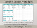 Monthly Budget Spreadsheet, Excel Planner Template, Easily Monitor Your Personal Finances and Start Saving