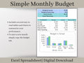 Monthly Budget Spreadsheet, Excel Planner Template, Easily Monitor Your Personal Finances and Start Saving