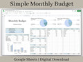 Monthly Budget Spreadsheet, Google Sheets Budget Planner Template, Easily Monitor Your Personal Finances and Start Saving