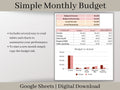 Monthly Budget Spreadsheet, Google Sheets Automated Budget Planner Template, Easy to use Financial Planner