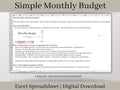 Monthly Budget Spreadsheet, Excel Automated Budget Planner Template, Easy to use Financial Planner