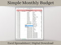 Monthly Budget Spreadsheet, Excel Automated Budget Planner Template, Easy to use Financial Planner