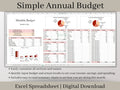 Annual Budget Spreadsheet, Excel Annual and Monthly Budget Planner Template, Easy to Use Finance Planner