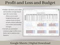 Profit and Loss and Monthly Budget Spreadsheet. Google Sheets. Track your business and personal income and expenses in one spreadsheet.