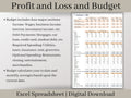 Profit and Loss and Monthly Budget Spreadsheet. Excel Spreadsheet. Track your business and personal income and expenses in one spreadsheet.