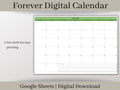 Forever Digital Calendar, Editable Google Sheets Planner Template, Use this calendar for any year and start your week on any day.