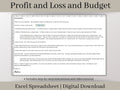 Profit and Loss and Monthly Budget Spreadsheet, excel template, track all income and expenses in one spreadsheet, bank reconciliation tool.