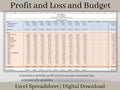 Profit and Loss and Monthly Budget Spreadsheet, excel template, track all income and expenses in one spreadsheet, bank reconciliation tool.