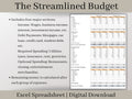 Monthly Digital Budget Planner Spreadsheet, Excel Template, Easy to use income and expense tracker with bank reconciliation tool..