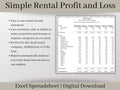 Rental Income Statement Spreadsheet and bank reconciliation tool, excel landlord template, Rental Profit and Loss, Great for Airbnb / Vrbo.