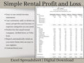 Rental Income Statement Spreadsheet and bank reconciliation tool, excel landlord template, Rental Profit and Loss, Great for Airbnb / Vrbo.