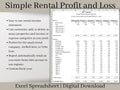 Rental Income Statement Spreadsheet and customer payer tracker, excel landlord template, Rental Profit and Loss, Great for Airbnb / Vrbo.