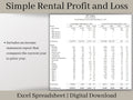 Rental Income Statement Spreadsheet and bank reconciliation tool, excel landlord template, Rental Profit and Loss, Great for Airbnb / Vrbo.