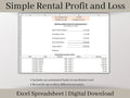 Rental Income Statement Spreadsheet and bank reconciliation tool, excel landlord template, Rental Profit and Loss, Great for Airbnb / Vrbo.