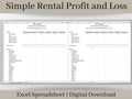 Rental Income Statement Spreadsheet, Custom Fiscal Year, excel landlord template, Rental Profit and Loss, Great for Airbnb / Vrbo.