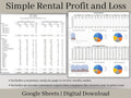 Rental Income Statement Spreadsheet & Revenue Stream Tracker, Google Sheets Template , Landlord Profit and Loss, Great for Airbnb / Vrbo