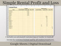 Rental Income Statement Spreadsheet and customer/payer tracker, Google Sheets Template , Landlord Profit and Loss, Great for Airbnb / Vrbo