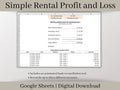 Rental Income Statement Spreadsheet and bank reconciliation tool, Google Sheets Template , Landlord Profit and Loss, Great for Airbnb / Vrbo