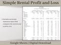 Rental Income Statement Spreadsheet and bank reconciliation tool, Google Sheets Template , Landlord Profit and Loss, Great for Airbnb / Vrbo