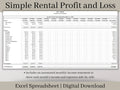 Rental Income Statement Spreadsheet and bank reconciliation tool, excel landlord template, Rental Profit and Loss, Great for Airbnb / Vrbo.