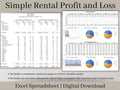 Rental Income Statement Spreadsheet and bank reconciliation tool, excel landlord template, Rental Profit and Loss, Great for Airbnb / Vrbo.