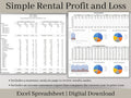 Rental Income Statement Spreadsheet and customer payer tracker, excel landlord template, Rental Profit and Loss, Great for Airbnb / Vrbo.