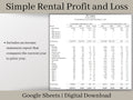 Rental Income Statement Spreadsheet & Revenue Stream Tracker, Google Sheets Template , Landlord Profit and Loss, Great for Airbnb / Vrbo