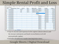 Rental Income Statement Spreadsheet and customer payor tool, Google Sheets Template , Landlord Profit and Loss, Great for Airbnb / Vrbo