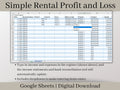 Rental Income Statement Spreadsheet and customer/payer tracker, Google Sheets Template , Landlord Profit and Loss, Great for Airbnb / Vrbo