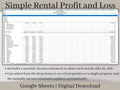 Rental Income Statement Spreadsheet and customer payor tool, Google Sheets Template , Landlord Profit and Loss, Great for Airbnb / Vrbo