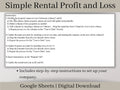 Rental Income Statement Spreadsheet and bank reconciliation tool, Google Sheets Template , Landlord Profit and Loss, Great for Airbnb / Vrbo