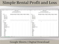 Rental Income Statement Spreadsheet and bank reconciliation tool, Google Sheets Template , Landlord Profit and Loss, Great for Airbnb / Vrbo