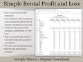 Rental Income Statement Spreadsheet and bank reconciliation tool, Google Sheets Template , Landlord Profit and Loss, Great for Airbnb / Vrbo