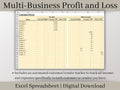 Multi-Business Profit and Loss Spreadsheet, Excel Small Business Template, Perfect income and expense tracker for multiple businesses.