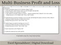 Multi-Business Profit and Loss Spreadsheet, Google Sheets Small Business Template, Income and expense tracker for multiple side hustles.