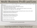 Multi-Business Profit and Loss Spreadsheet, Google Sheets Small Business Template, Income and expense tracker for multiple side hustles.