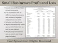 Small Business Bookkeeping Template | Profit and Loss Excel Spreadsheet | Income and Expense Tracker | Sales Tracker and Business Budget