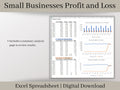 Small Business Bookkeeping Template | Profit and Loss Excel Spreadsheet | Income and Expense Tracker | Sales Tracker and Bank Rec Tool